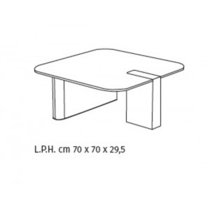 TORTONA design kerámia dohányzóasztal – 70 cm - fehér/ szürke