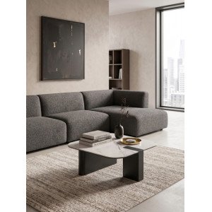 TORTONA design kerámia dohányzóasztal – 70 cm - fehér/ szürke