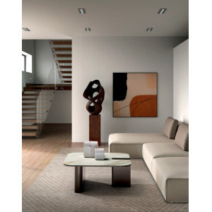 TORTONA design kerámia dohányzóasztal – 70 cm - fehér/bronz