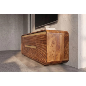 MONZA tömör mangófa TV-szekrény  bordázott fronttal - 160cm