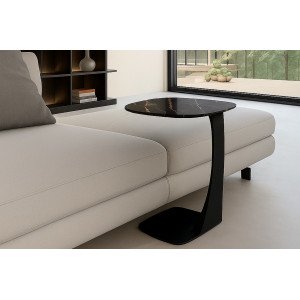 LONATO design kerámia lerakóasztal – 45 cm - fekete Stones