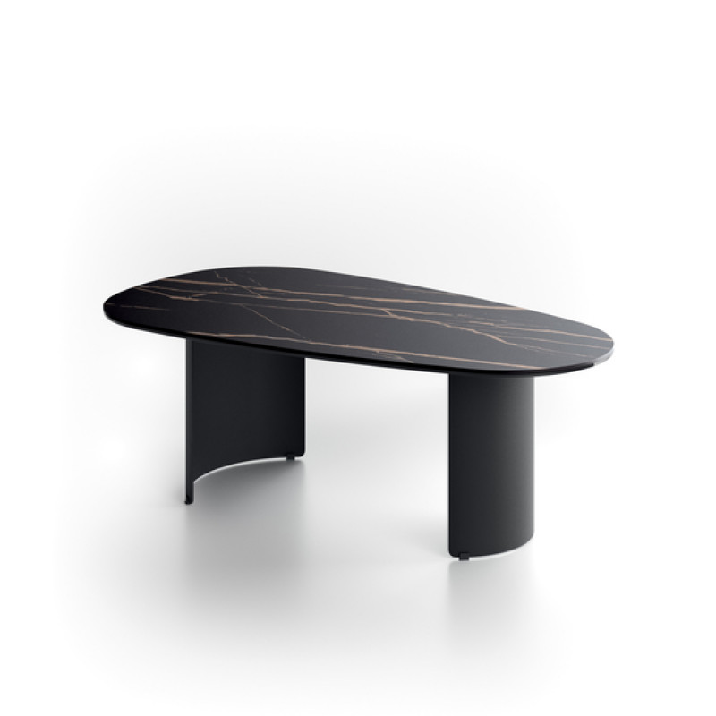 RAPALLO design kerámia dohányzóasztal – 100 cm - fekete