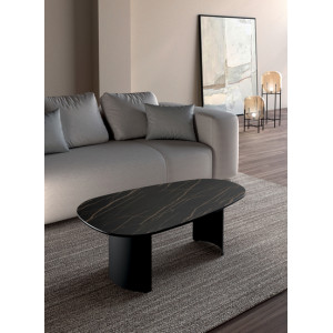 RAPALLO design kerámia dohányzóasztal – 100 cm - fekete