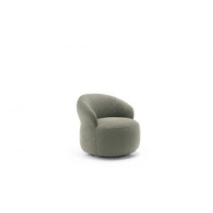SIRMIONE design bouclé forgófotel – zöld