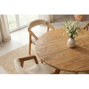 ART WOOD kerek tömör mangófa étkezőasztal - 120cm