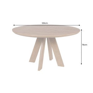 ART WOOD kerek tömör mangófa étkezőasztal - 120cm