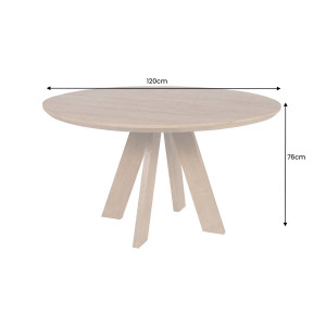 ART WOOD kerek tömör mangófa étkezőasztal - 140cm
