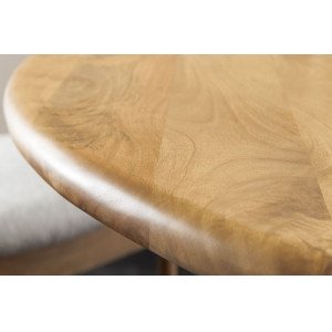 ARTE  tömör mangófa kerek étkezőasztal - 120cm - natúr