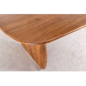 SCULPTURA ovális tömör akácfa étkezőasztal - 240cm - barna