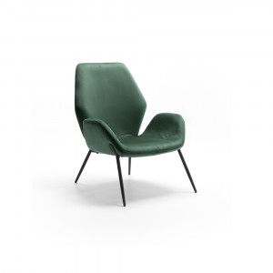 VELLUTO design bársony fotel – sötétzöld