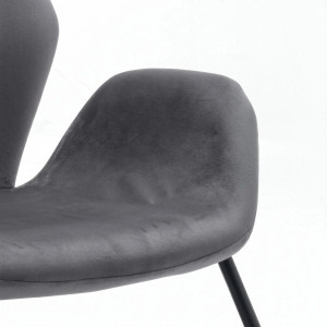 VELLUTO design bársony fotel – szürke