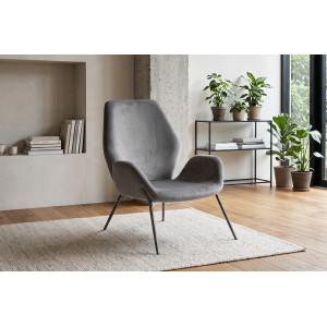 VELLUTO design bársony fotel – szürke Stones