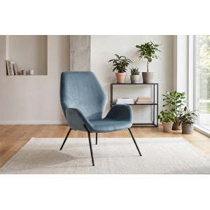 VELLUTO design bársony fotel – kék Stones