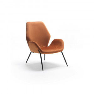 VELLUTO design bársony fotel – karamell