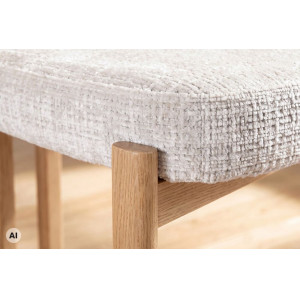 BELLANO modern étkezőszék – krém beige / tölgy