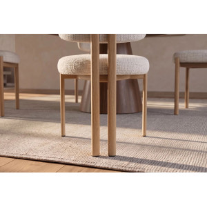 BELLANO modern étkezőszék – krém beige / tölgy