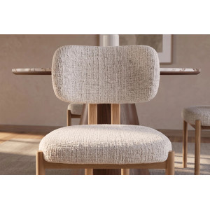 BELLANO modern étkezőszék – krém beige / tölgy