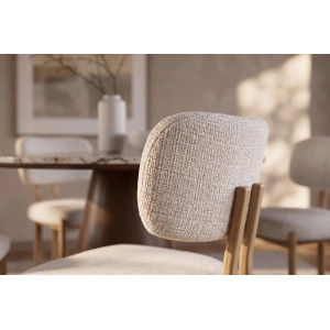 BELLANO modern étkezőszék – krém beige / tölgy