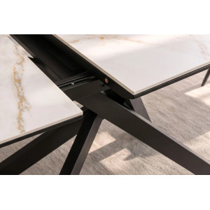 ALPINE bővíthető kerámia étkezőasztal - calacatta oro márvány -160-200cm