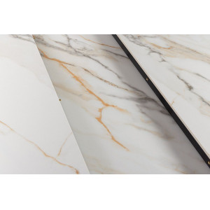 ALPINE bővíthető kerámia étkezőasztal - calacatta oro márvány -160-200cm
