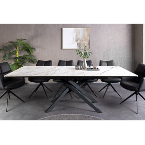 ALPINE bővíthető kerámia étkezőasztal - calacatta oro márvány -160-200cm