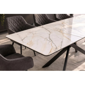 ALPINE bővíthető kerámia étkezőasztal - calacatta oro márvány -160-200cm