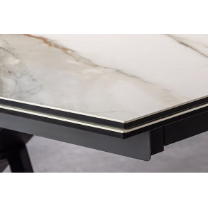EUPHORIA bővíthető kerámia étkezőasztal - carrara oro márvány - 180-260cm