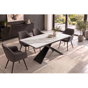 EUPHORIA bővíthető kerámia étkezőasztal - carrara oro márvány - 180-260cm