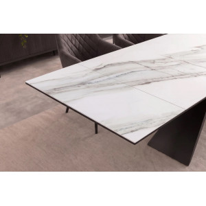 EUPHORIA bővíthető kerámia étkezőasztal - carrara oro márvány - 180-260cm