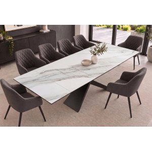 EUPHORIA bővíthető kerámia étkezőasztal - carrara oro márvány - 180-260cm