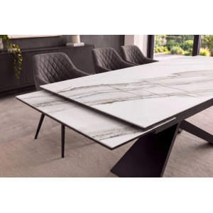 EUPHORIA bővíthető kerámia étkezőasztal - carrara oro márvány - 180-260cm