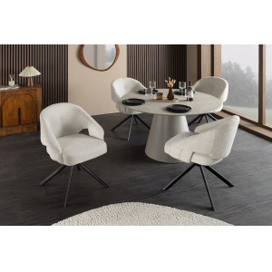 BELLAGIO modern forgatható étkezőszék- beige/fekete