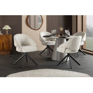 BELLAGIO modern forgatható étkezőszék- beige/fekete
