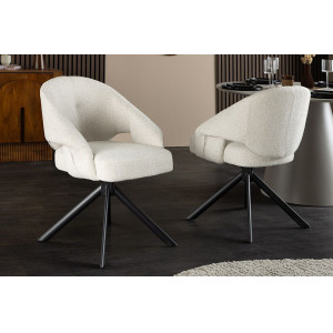 BELLAGIO modern forgatható étkezőszék- beige/fekete INVICTA