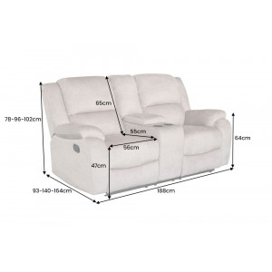 HOLLYWOOD kétszemélyes mozifotel relax funkcióval - 185cm - pezsgőbeige