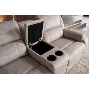 HOLLYWOOD kétszemélyes mozifotel relax funkcióval - 185cm - pezsgőbeige