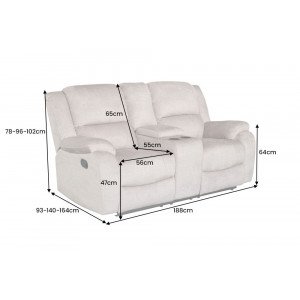 HOLLYWOOD kétszemélyes mozifotel relax funkcióval - 185cm - pezsgőbeige