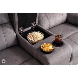 HOLLYWOOD kétszemélyes mozifotel relax funkcióval - 185cm -  szürke