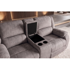 HOLLYWOOD kétszemélyes mozifotel relax funkcióval - 185cm -  szürke