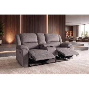 HOLLYWOOD kétszemélyes mozifotel relax funkcióval - 185cm -  szürke INVICTA
