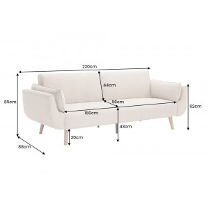 DIVANI modern kanapéágy - 220cm - greige