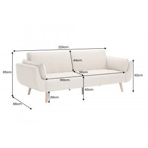 DIVANI modern kanapéágy - 220cm - greige