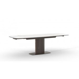 MONTELLO bővíthető kerámia étkezőasztal - Calacatta Oro márvány - 160–245 cm