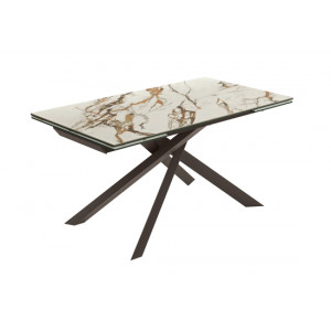 VARELLO bővíthető kerámia étkezőasztal - Calacatta Borghini márvány -160–240 cm