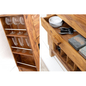 MAKASSAR NATUR tömör rózsafa bárszekrény