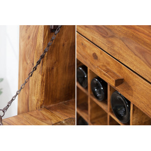 MAKASSAR NATUR tömör rózsafa bárszekrény