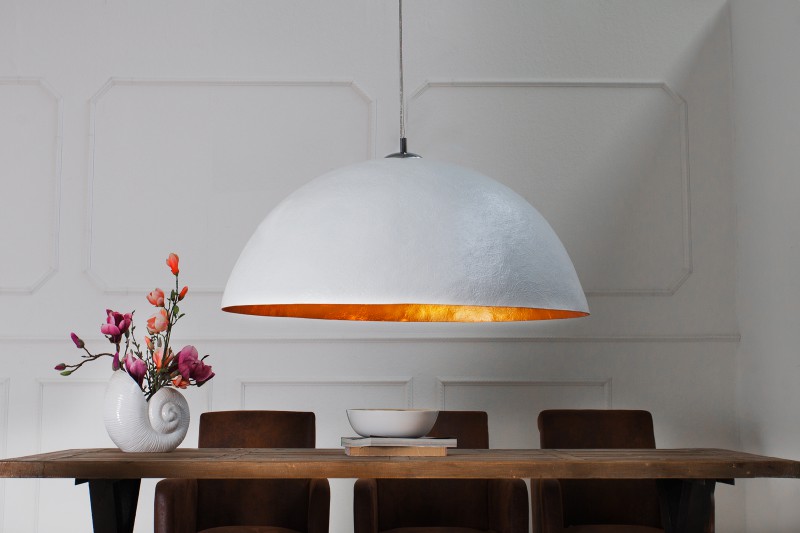 GLOW L - modern függőlámpa - fehér/arany