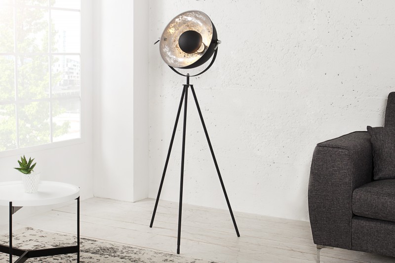 STUDIO S - design állólámpa - fekete / ezüst