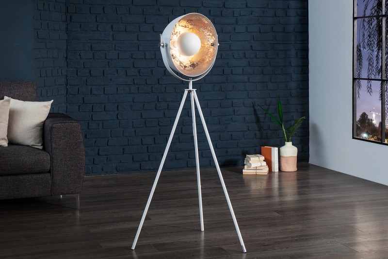 STUDIO S - design állólámpa - fehér / ezüst