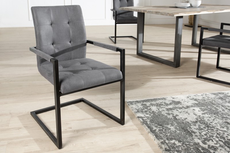 OXFORD karfás design szék - szürke